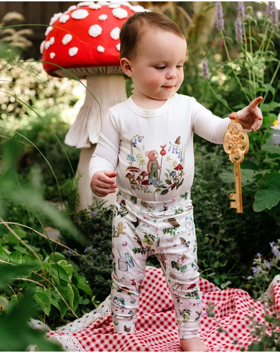 Fleur Harris - 'Mini Magic Gingham' Faraway Legging in Tapioca