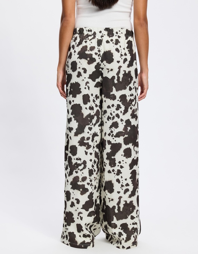 adidas Originals - Satin Cow Print Wide Leg Pants