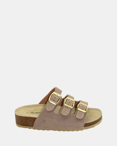 Human - Women's Hope Slide Sandals Mushroom Suede