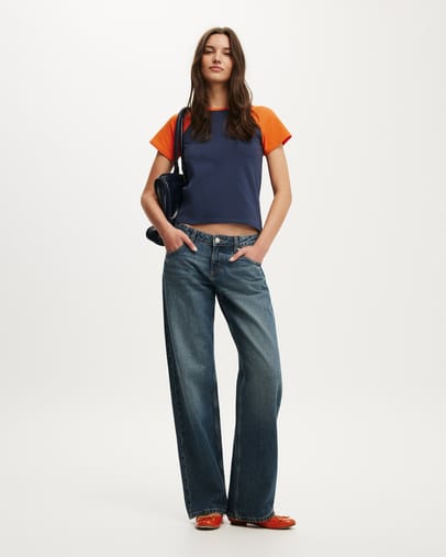 SHADOW NAVYEXOTIC ORANGE RAGLAN