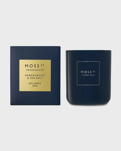 Moss St Fragrances - Sandalwood & Sea Salt Soy Candle 300g