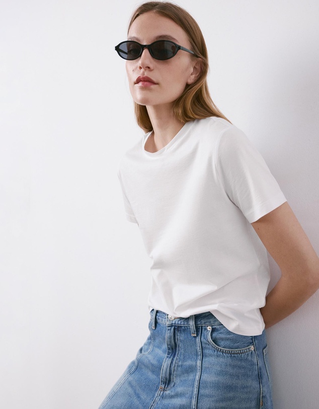 M.N.G - Rounded Neck Cotton T-Shirt