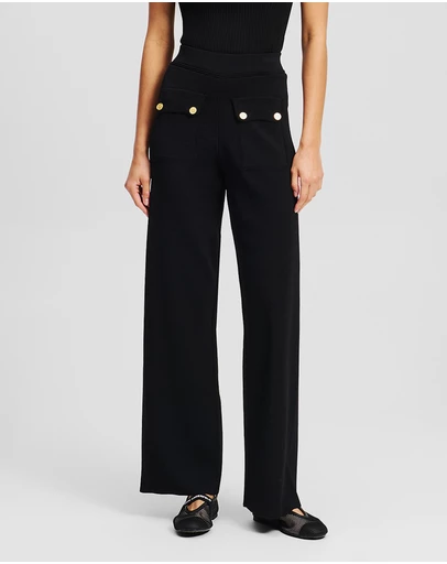 Karl Lagerfeld - Button-Detail Knit Pants