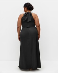 City Chic - Plus size Celina Halter Maxi Dress - black