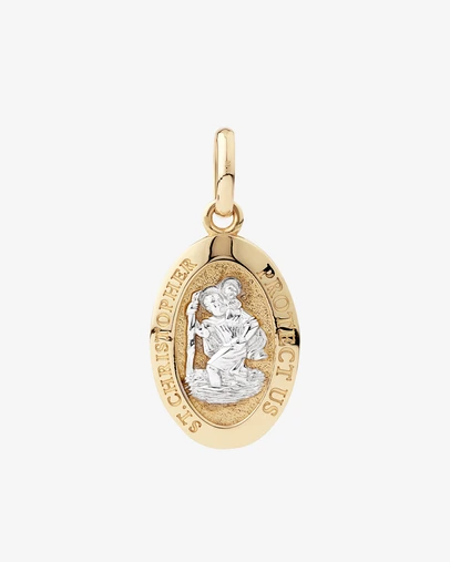 Michael Hill - St Christopher Pendant in 10kt Yellow & White Gold