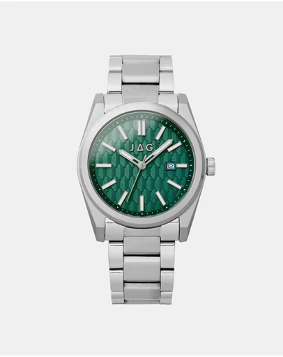 Jag - Beaufort Mens Green Dial 41.8mm Silver Watch