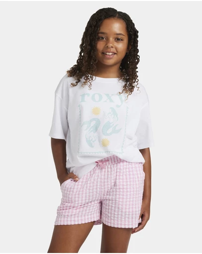 Roxy - Girls 8 to 16 Daisy Check Lekeito Elastic Waist Shorts