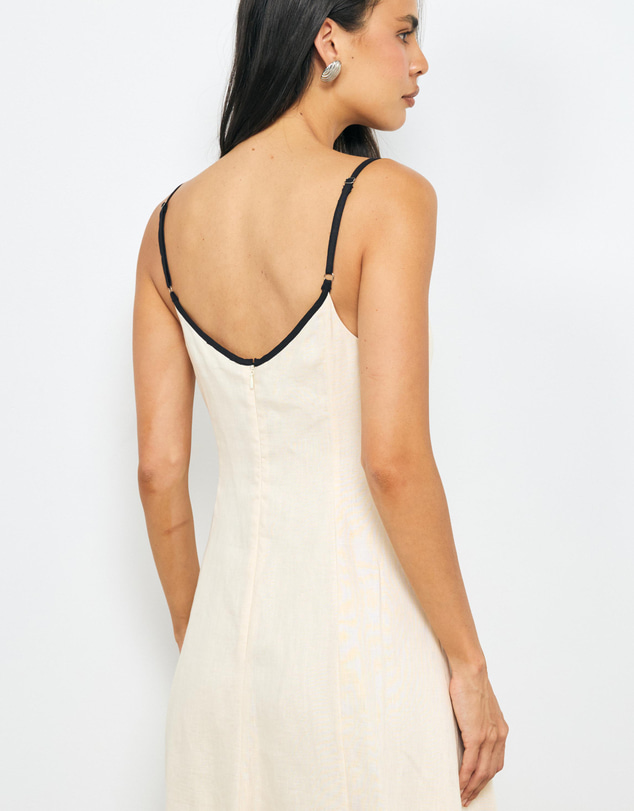 AERE - Miette Contrast Bind Midi Dress