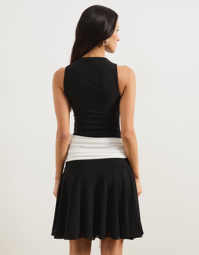 Atmos&Here - Leona Contrast Mesh Mini Dress