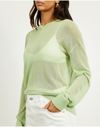 Minima Esenciales - Zaya Semi Sheer Long Sleeve Top