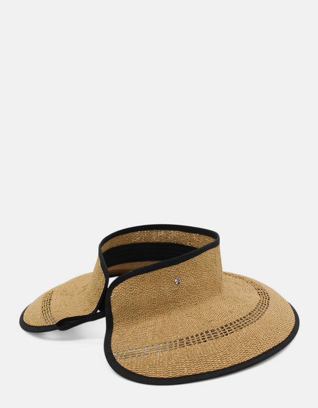 Morgan & Taylor - Tessa Woven Straw Visor in Tan Brown