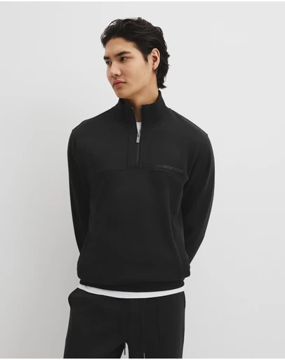 Country Road - Australian Cotton Modern Logo Half Zip Sweat