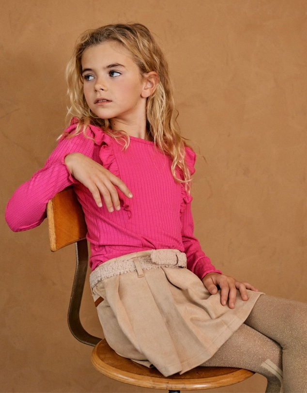 NONO - Klari Rib Top with Ruffles - Kids-Teens