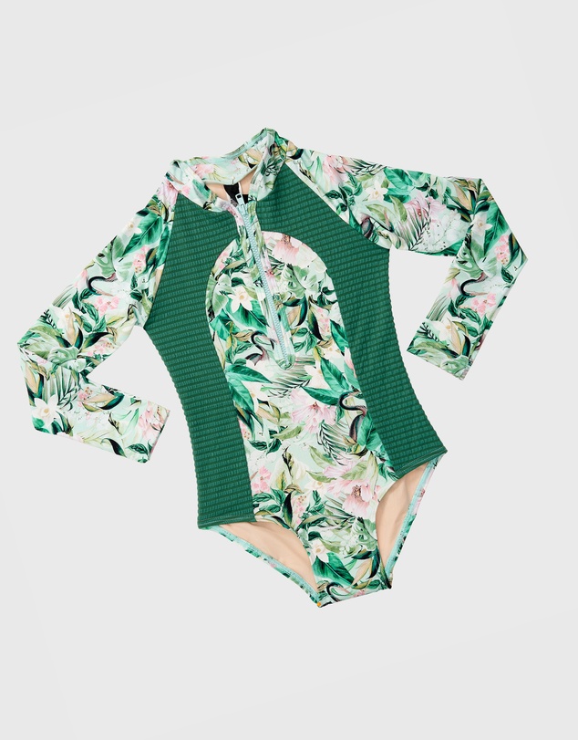 Aqua Blu Kids - Marabou Long Sleeve One Piece - Kids