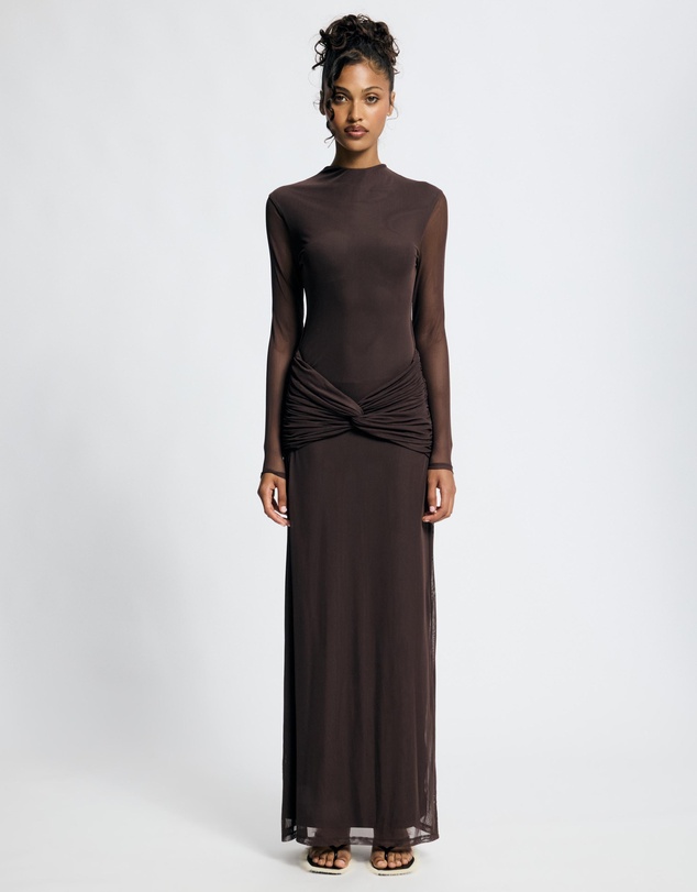 Lover - Willa Long Sleeve Mesh Maxi Dress