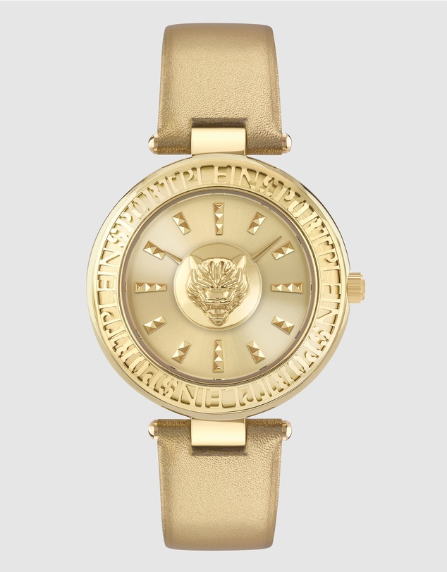 Plein Sport - PLEIN OPIUM 38mm Champagne dial with Gold Leather Strap
