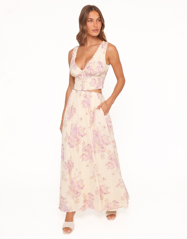 Petal & Pup - Tinsley Maxi Skirt - Lavender Floral