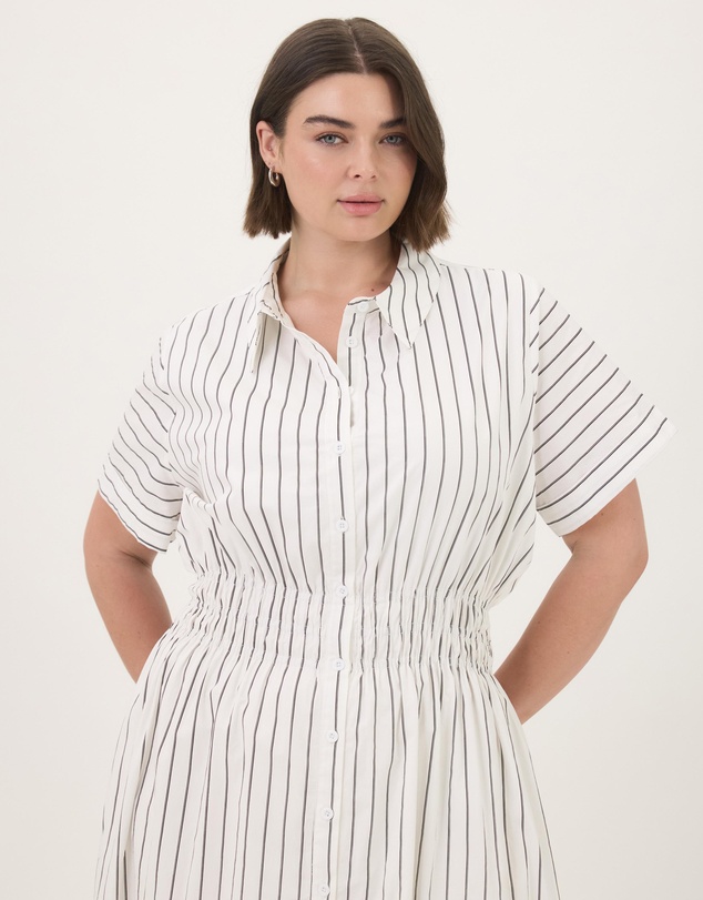 Atmos&Here Curvy - April Cotton Poplin Midi Shirt Dress