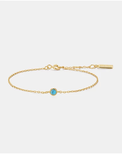 Ania Haie - Gold Bezel-Set Lab-Created Turquoise Solitaire Bracelet