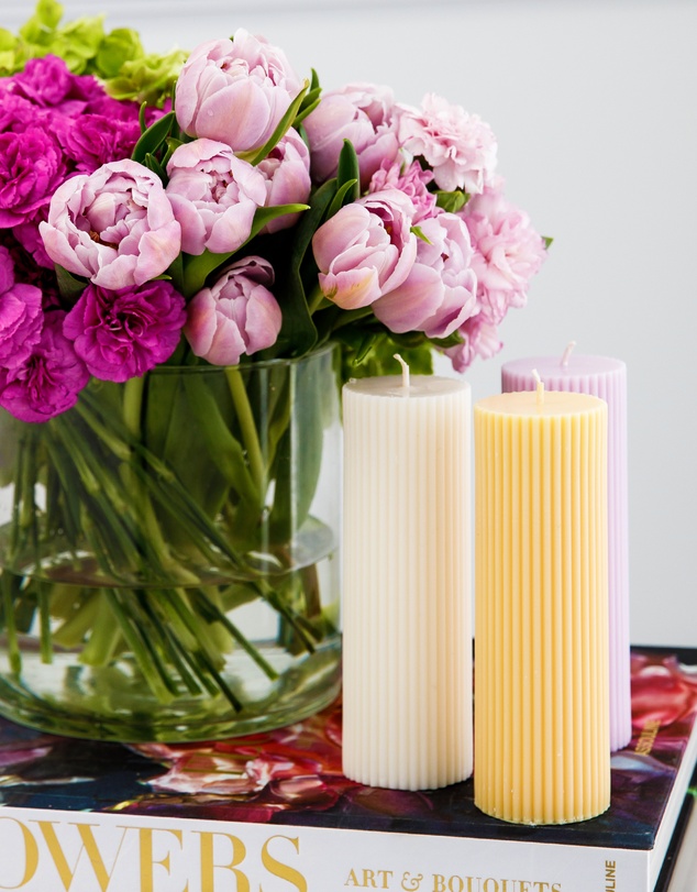 XRJ Celebrations - Pillar Pastel Yellow Candle