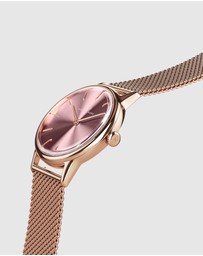 August Berg - Serenity 32mm Rose Gold Plated Mesh Watch