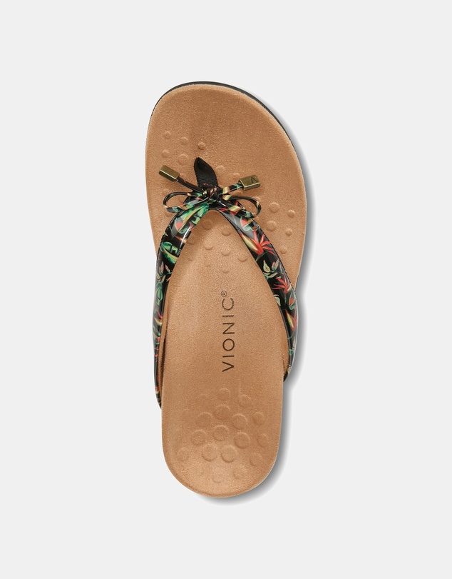 Vionic - Bella Toe Post Sandal - Black Tropical