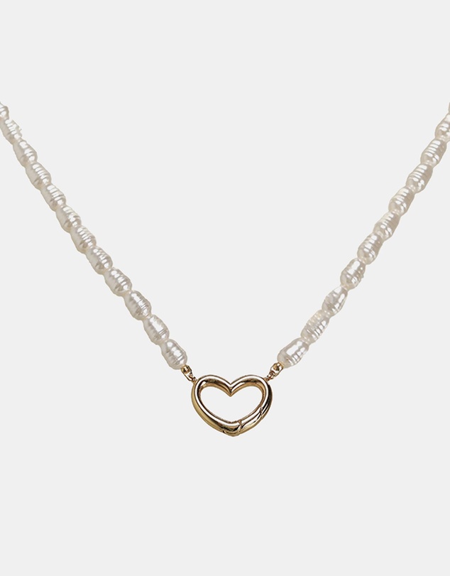 ALDO - Rachelle Gold Plated Heart Pearl Necklace