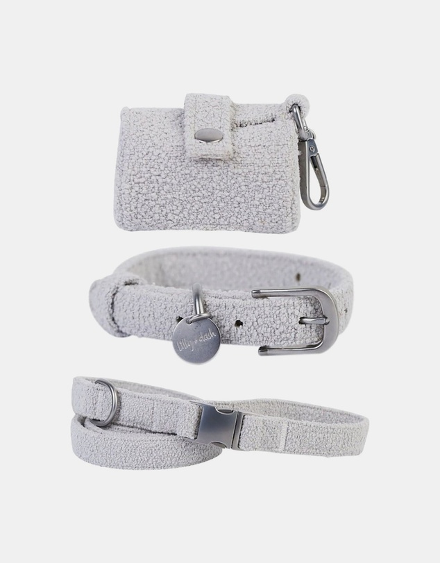 Lilly + Dash - Dog Walking Set – Matching Leash, Waste Bag Holder and Collar