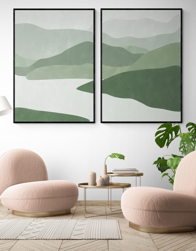 Inka Arthouse - Green Abstract Set by Elena Ristova