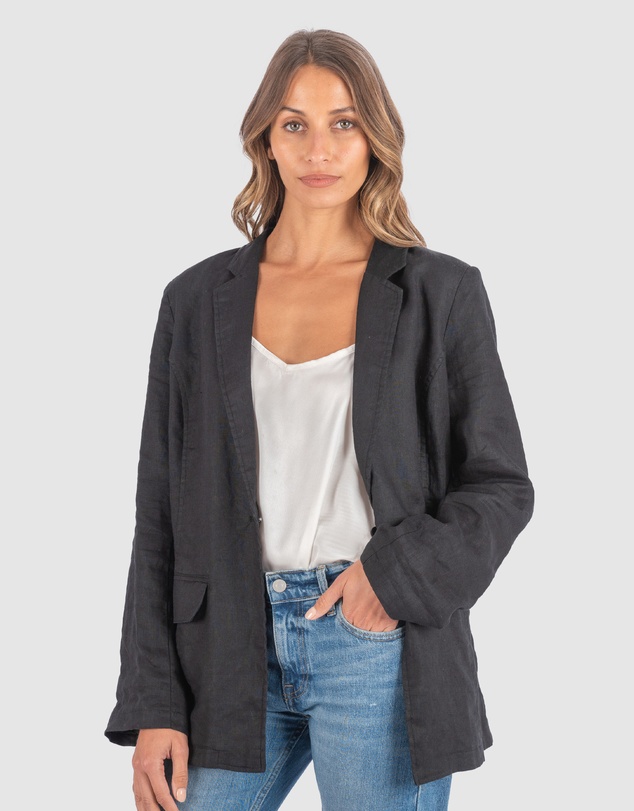 CAMIXA - Jackie Oversized Linen Blazer Jacket