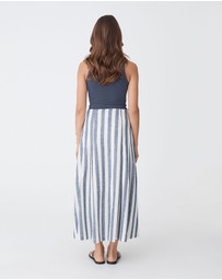 Forcast - Ikaria Linen Blend Midi Skirt