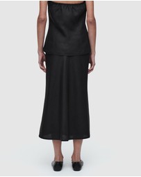 COS - Linen-Blend Midi Column Skirt