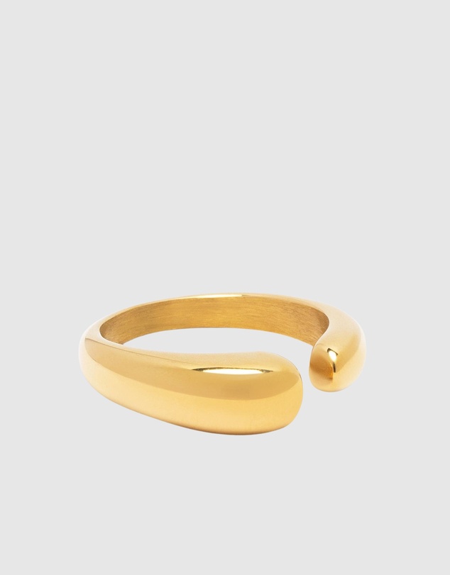 Nialaya Jewellery - Classic Cuff Ring in Gold