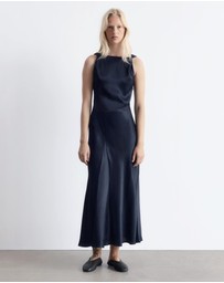& Other Stories - Twist-Detail Satin Midi Dress