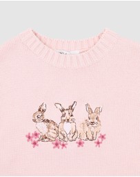 Bebe by Minihaha - Winnie Embroidered Bunny Knitted Jumper - Kids
