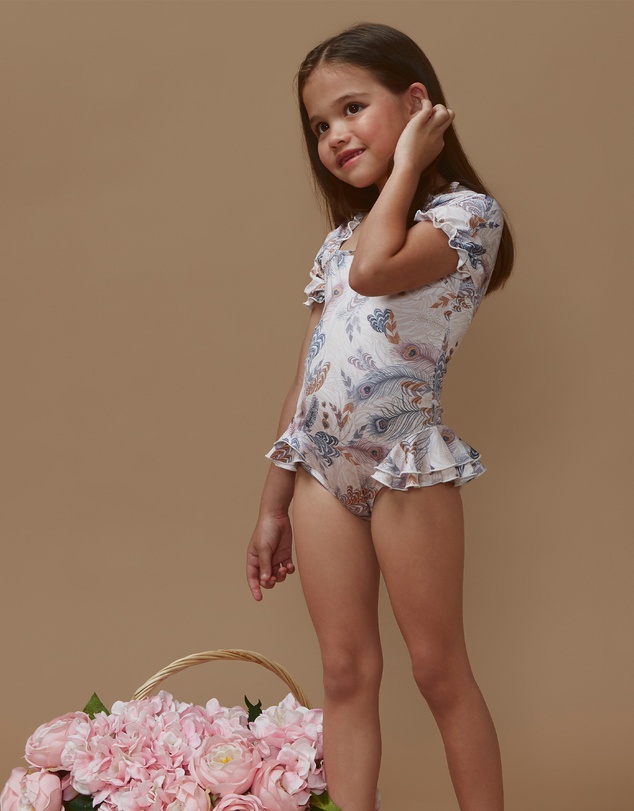 Aqua Blu Kids - Plumeria Short Sleeve One Piece - Kids