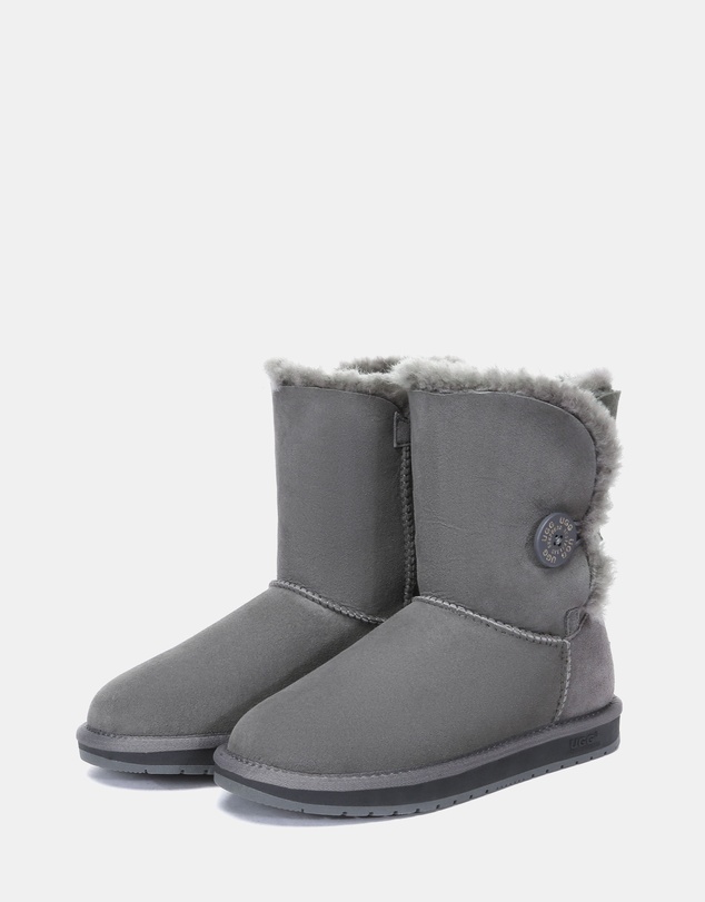 EVERAU - Australian Shepherd Ugg Short Button Sheepskin Upper UGG Boots