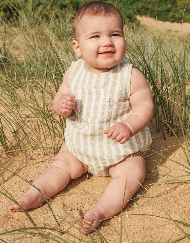 Kynd Baby - Pocket Romper in Multi Stripe