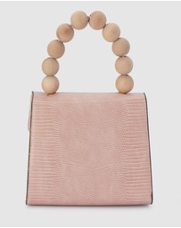 Olga Berg - Caylee Wood Bead Handle Bag