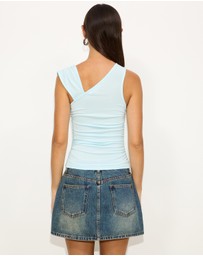 Dazie - Daquiri Ruched Jersey Top