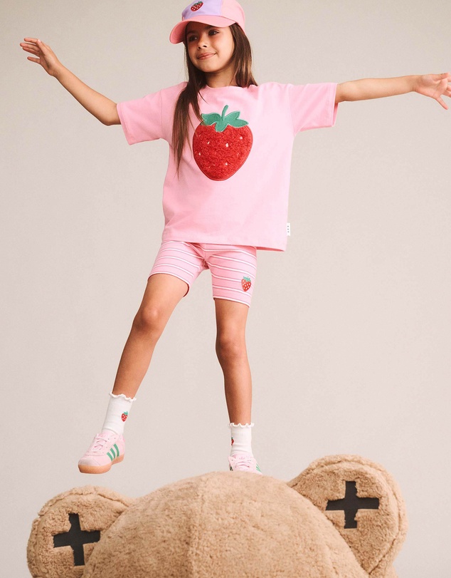 Huxbaby - Strawberry Creme Stripe Bike Shorts - Babies-Teens