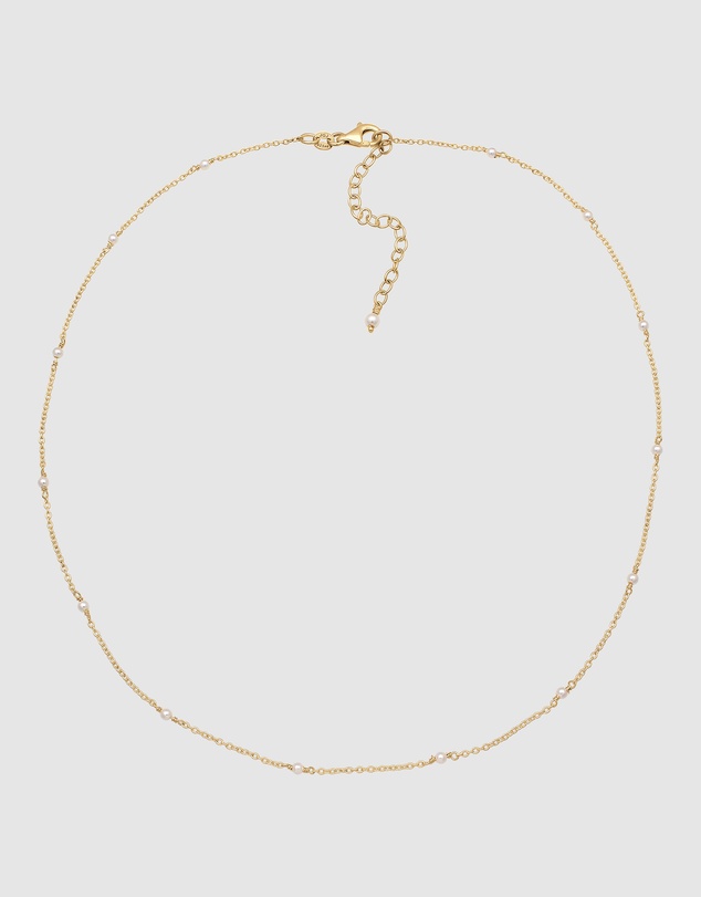Elli Jewelry - Necklace Pearl Elegant Strand 925 Sterling Silver Gold-Plated