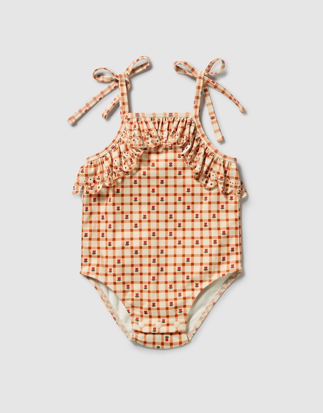 Wilson & Frenchy - Checkerberry Cutwork Swimsuit - Babies-Kids