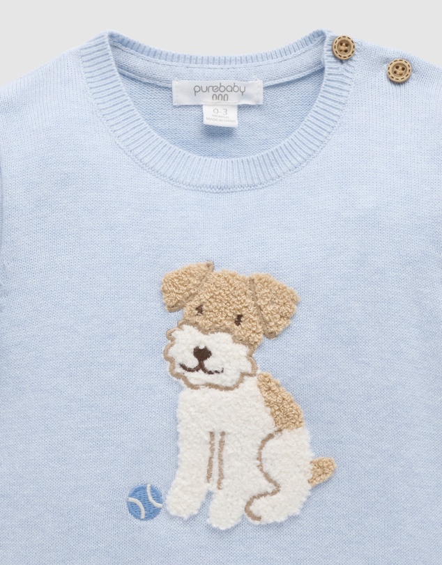 Purebaby - Chenille Embroidered Jumper-Kids-Babies