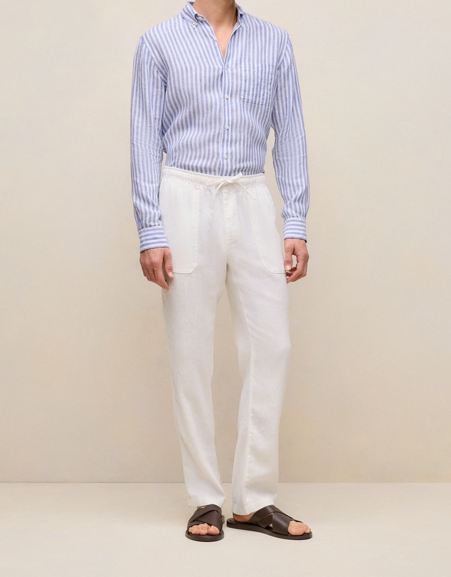 Trenery - Linen Drawcord Pant in White