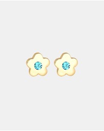 Elli Jewelry - Earrings Kids Flower Crystals 925 Silver Gold Plated