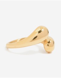 Lovisa - Waterproof Gold Plated Stainless Steel Double Teardrop Wrap Around Ring