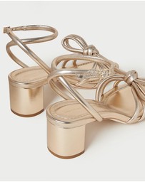 Loeffler Randall - Leather Bow Mid-Heel Sandals