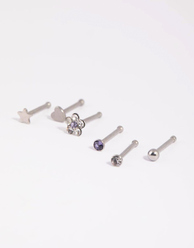 Lovisa - Surgical Steel Mixed Daisy Nose Studs