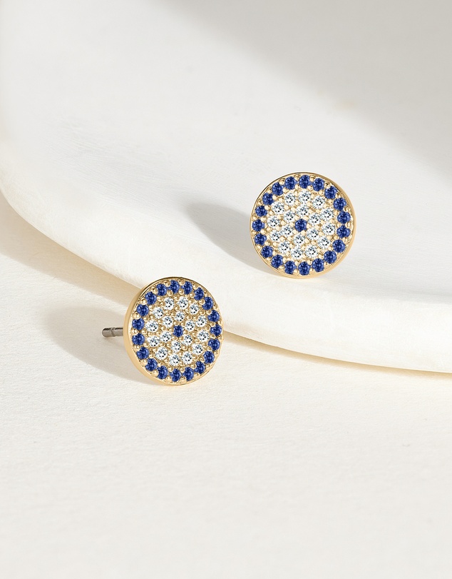 Mestige - Aura Evil Eye Earrings - 18K Gold Plated